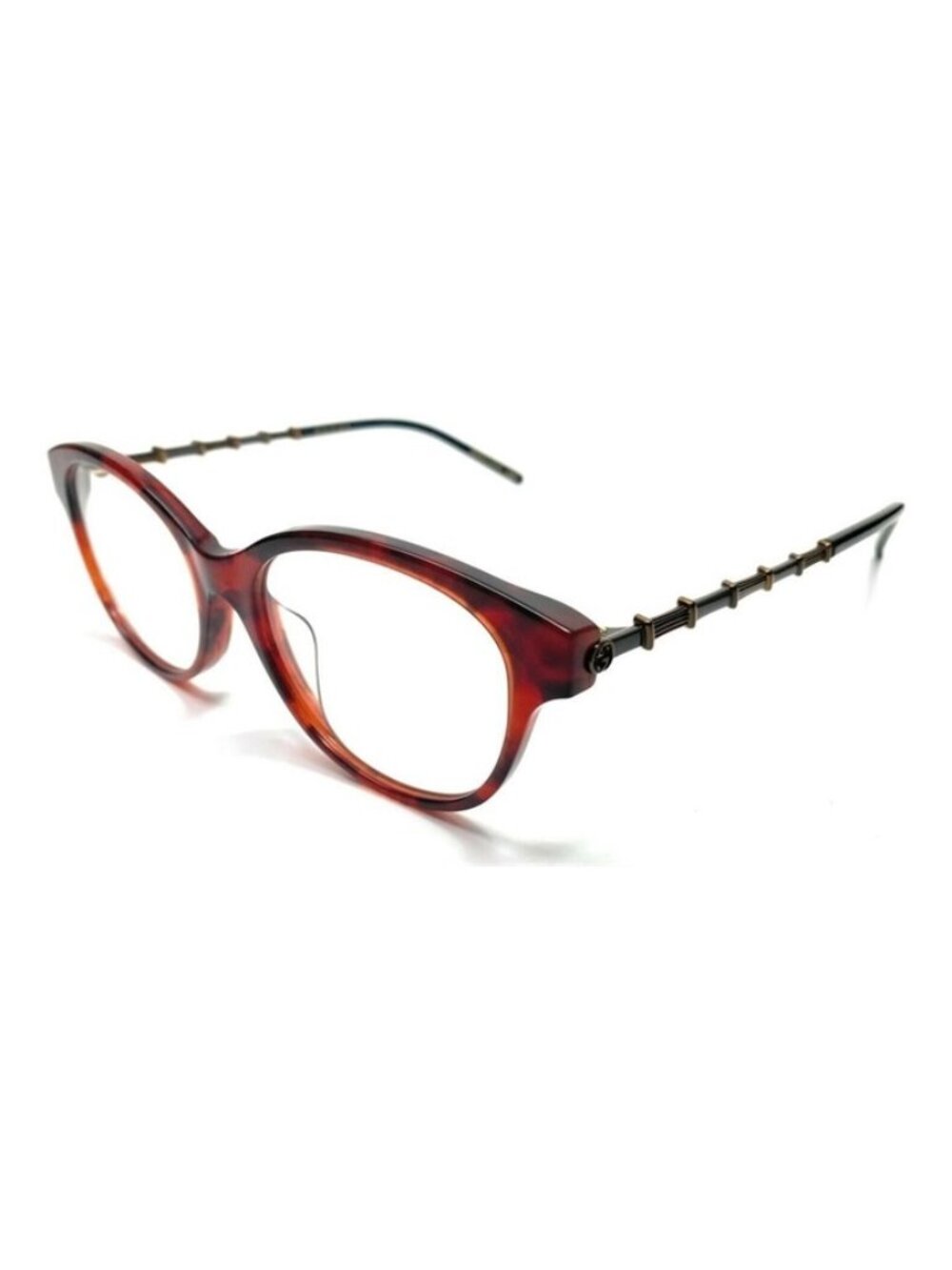 New Gucci Women  Havana/Gold Eyeglasses  53- 17-